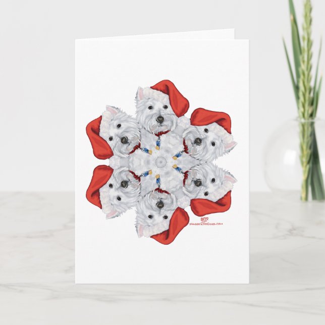 Westie Snowflake Holiday Card (Front)