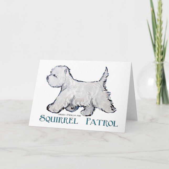 Westie Squirrel Patrol Card (Front)