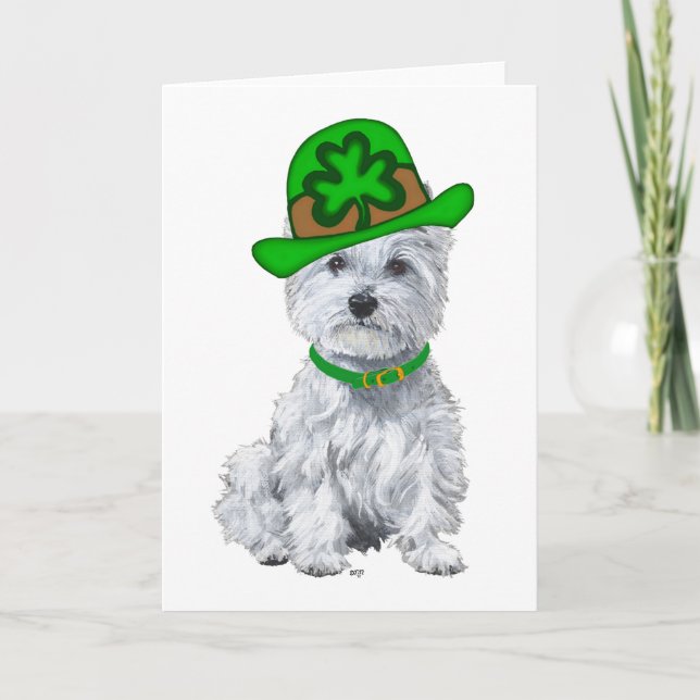 Westie St Patricks Day Card (Front)