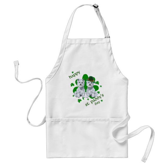 Westie St Patricks Day Standard Apron (Front)