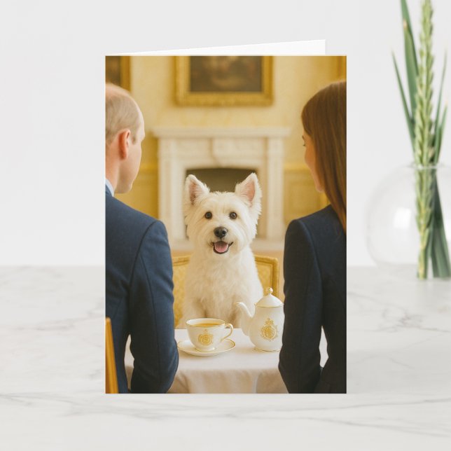 Westie Tea Time with the Royals Card (Front)