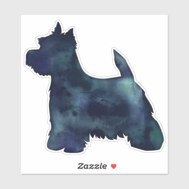Westie Terrier Black Watercolor Silhouette (Sheet)