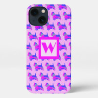 Westie Terrier Cute Dog Pink Silhouette Monogram