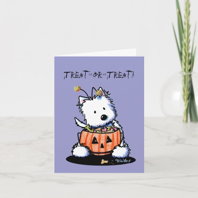 Westie Terrier Dog Halloween Card (Front)