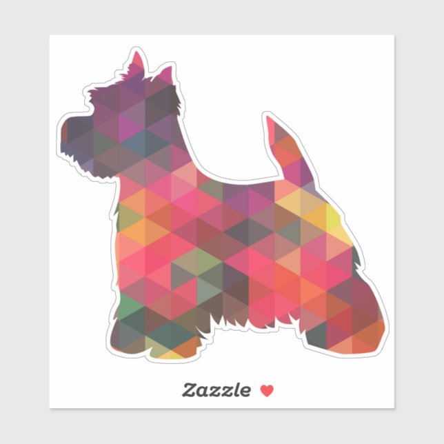 Westie Terrier Geometric Pattern Silhouette (Sheet)