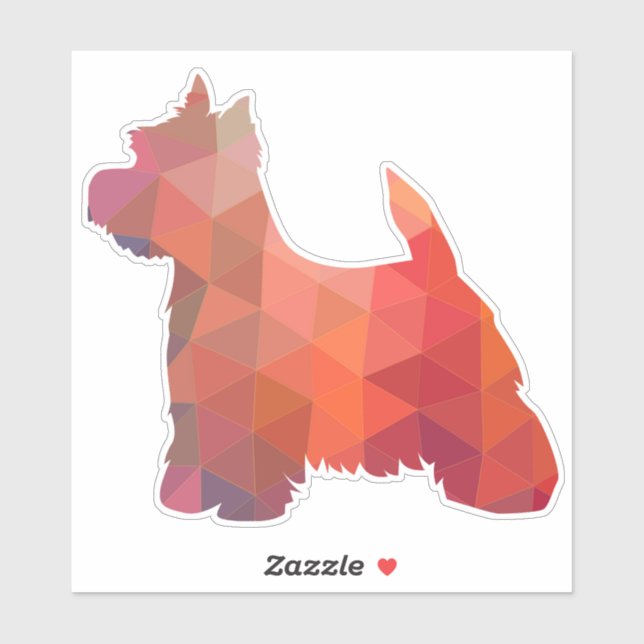 Westie Terrier Geometric Pattern Silhouette (Sheet)