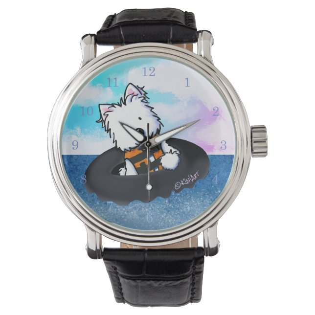 Westie Terrier River Float Watch (Front)