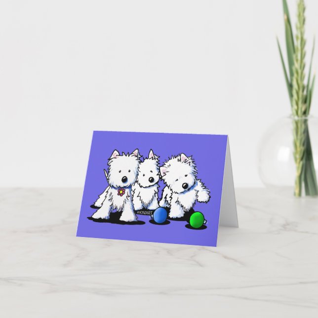 Westie Terrier Trio Christmas Cards (Front)