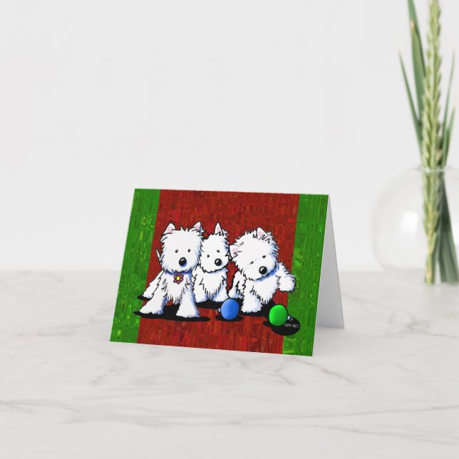 Westie Terrier Trio Christmas Cards (Front)