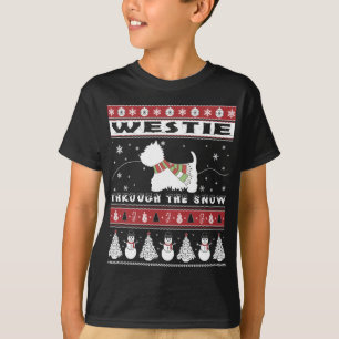 Westie Through The Snow Cute Christmas T-Shirt