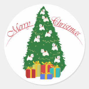 Westie Tree Classic Round Sticker