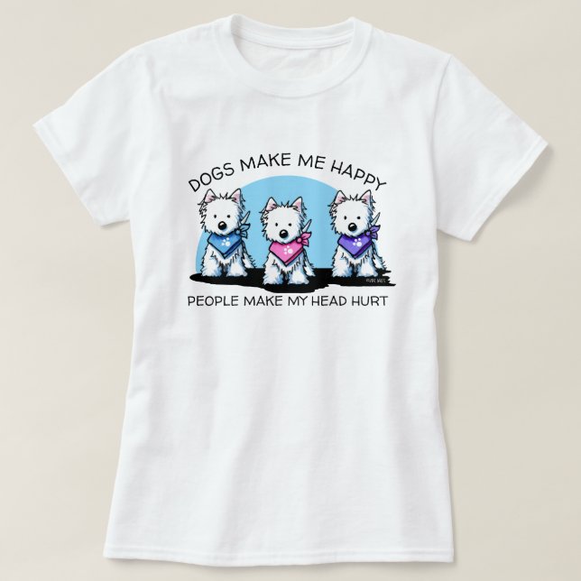 Westie Trio Dog Lovers KiniArt T-Shirt (Design Front)