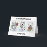 Westie Valentine's Day Card wife girlfriend<br><div class="desc">I have created this lovely cute westie card using my colourful artwork. It can be personalised on the front and inside to add your personal touch. Please take a look at my other items.</div>