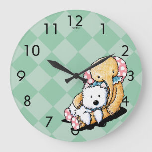 Westie Vintage Circus Nursery Large Clock