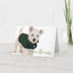 Westie Walkies Blank Note Card