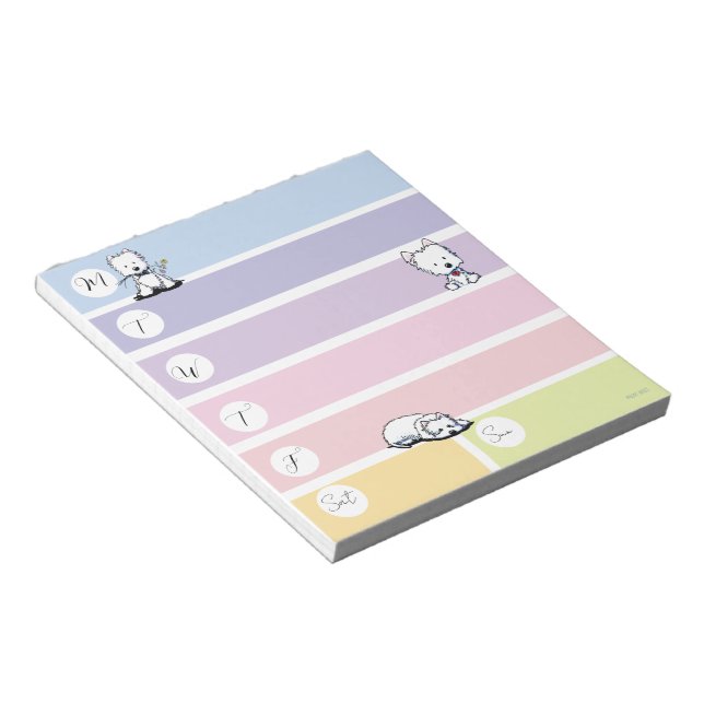 Westie Weekly Planner Notepad (Angled)