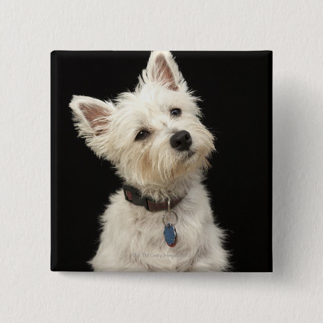 Westie | West Highland Terrier 15 Cm Square Badge (Front)