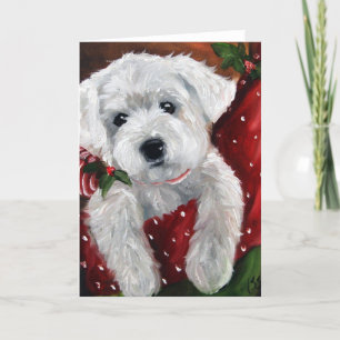 Westie west highland terrier dog christmas holiday card