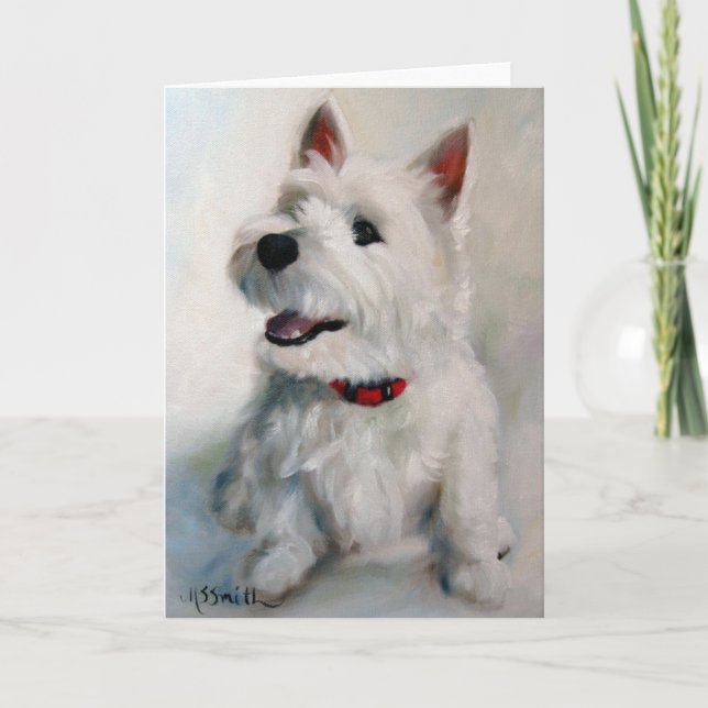 Westie West Highland Terrier Dog Face Card (Front)