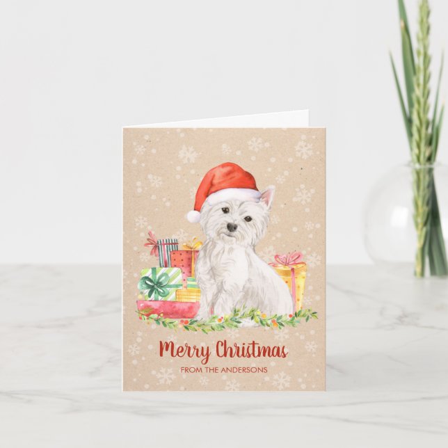 Westie, West Highland Terrier | Folded Dog Holiday Card (Front)