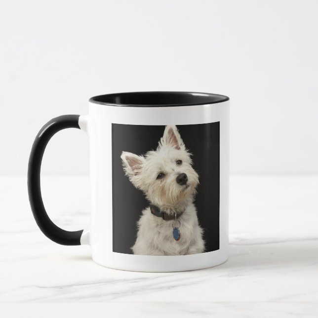 Westie (West Highland terrier) with collar Mug (Left)