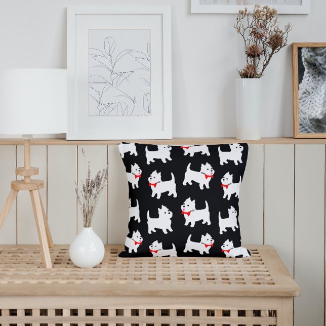 Westie -West Highland Terriers in Bow Ties Cushion (Creator Uploaded)