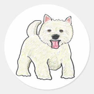 Westie West Highland White Terrier Classic Round Sticker