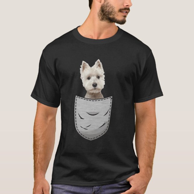 Westie White Highland Terrier Pocket For Dog Owner T-Shirt (Front)