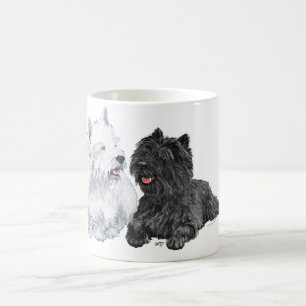 Westie with a Black Cairn Terrier Coffee Mug