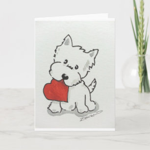 Westie With Heart Card
