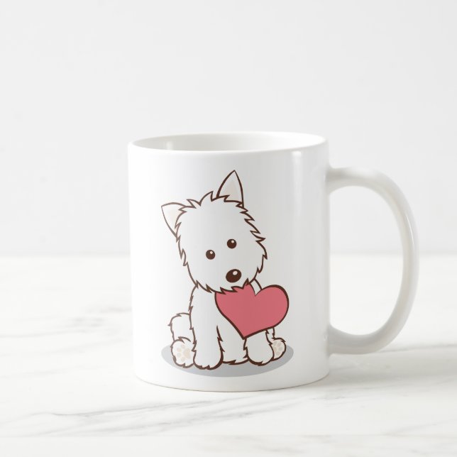 Westie with Heart Shape Mug (Right)