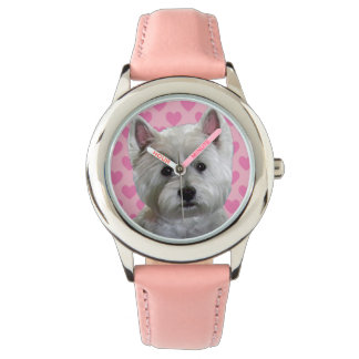Westie with Heart Watch