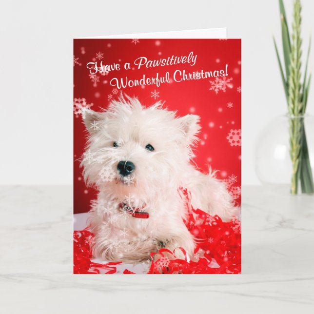 Westie Wonderful Christmas Wishes 2 - Customise It Holiday Card (Front)
