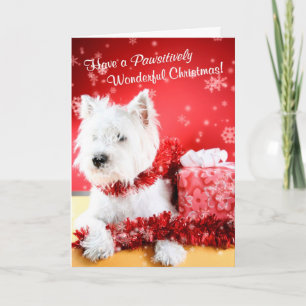 Westie Wonderful Christmas Wishes - Customise It! Holiday Card