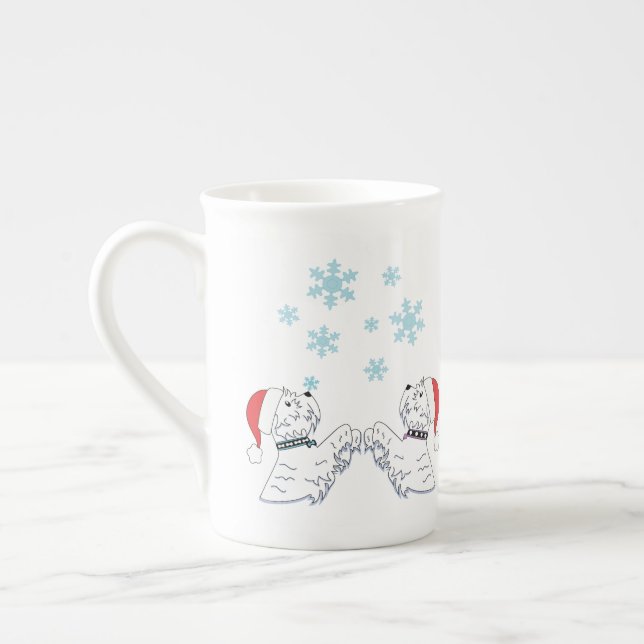 Westies and Snowflakes Bone China Mug (Left)