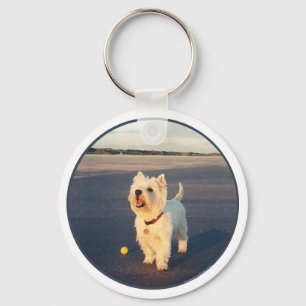 Westies and the Ocean Key Ring