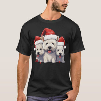 Westies at Christmas friends T-Shirt