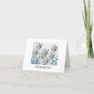 WESTIES in SNOW THANKYOU NOTELET CARD