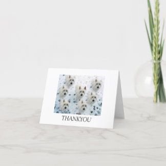 WESTIES in SNOW THANKYOU NOTELET CARD