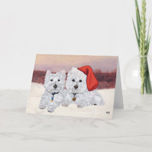 Westies in Wintertime Holiday Card