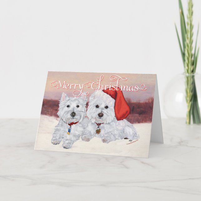 Westies in Wintertime Holiday Card (Front)