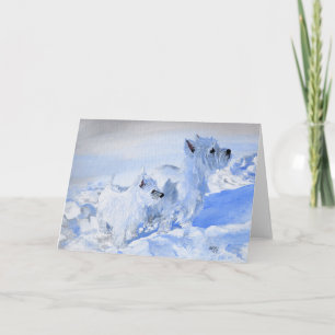 Westies Love the Wintertime Holiday Card