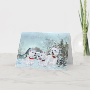 Westies Love the Wintertime Holiday Card
