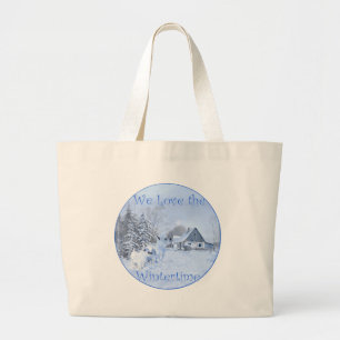 Westies Love the Wintertime Large Tote Bag