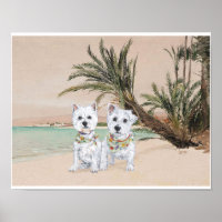 Westies on a Palmy Beach