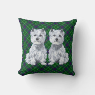 Westies on Tartan PILLOW