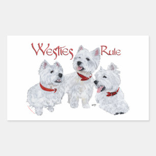 Westies Rule! Rectangular Sticker