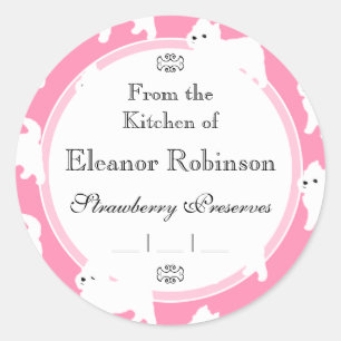 Westies West Highland Terrier Pattern Pink Classic Round Sticker