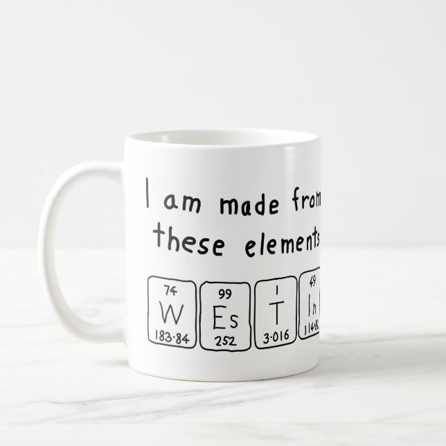 Westin periodic table name mug (Left)