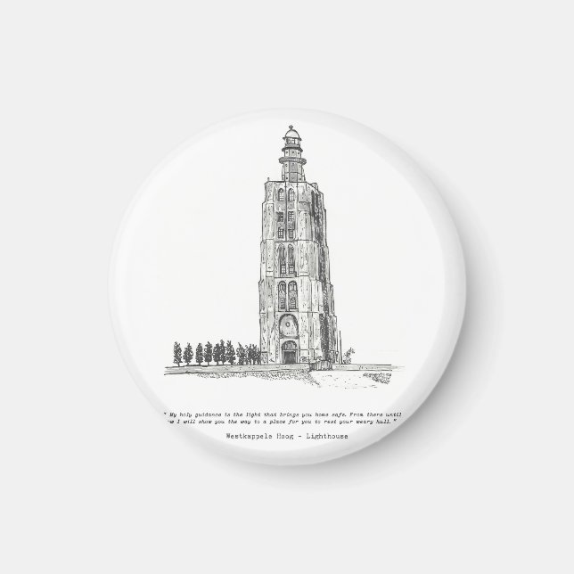 Westkapelle Hoog Lighthouse Netherlands Magnet (Front)